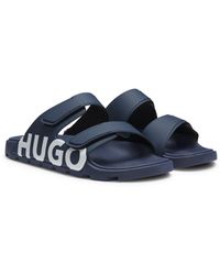 HUGO - Logo Sandals With Double Touch-Closure Straps - Lyst