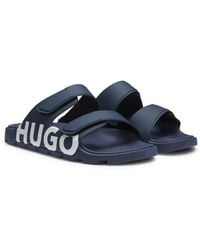HUGO - Twin-Strap Logo Slides - Lyst