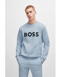 BOSS - Cotton-blend Sweatshirt With 3d-moulded Logo - Lyst