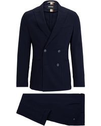 BOSS - Zweireihiger Slim-Fit Anzug aus Schurwolle - Lyst