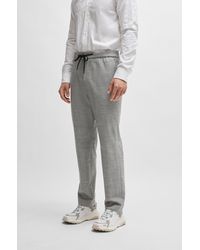 HUGO - Extra-slim-fit Trousers In Linen-look Material - Lyst
