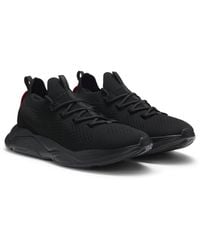 HUGO - Knitted Trainers With Logo-Embossed Eva Sole - Lyst