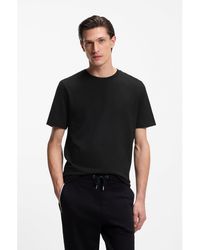BOSS - Cotton-Blend T-Shirt With Bubble-Jacquard Structure - Lyst