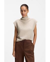 BOSS - Mock-Neck Top - Lyst