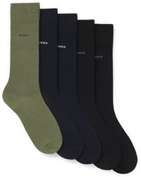 BOSS - Five-Pack Of Regular-Length Socks - Lyst