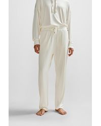 BOSS - Straight-leg Tracksuit Bottoms In Stretch Fabric - Lyst