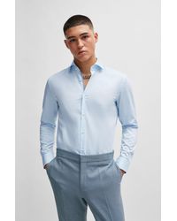 HUGO - Slim-fit Shirt In Easy-iron Cotton Twill - Lyst