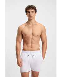 BOSS - Swim Shorts With Signature Stripe And Logo - Lyst
