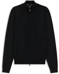 BOSS - Strick-Cardigan Aus Schurwolle Mit Reißverschluss - Lyst