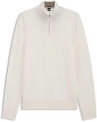 BOSS - Zip-Neck Sweater - Lyst