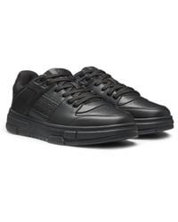 HUGO - Faux-Leather Trainers With Mesh Trims - Lyst