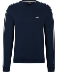 BOSS - Regular-fit Sweatshirt Met Logostiksel Van Een Katoenmix - Lyst