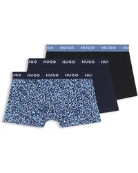 HUGO - Three-Pack Of Logo Trunks - Lyst