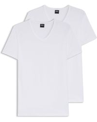 BOSS - Two-Pack Of Slim-Fit Stretch-Cotton Underwear T-Shirts - Lyst