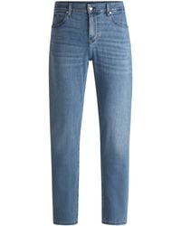 BOSS - Maine Regular-Fit Jeans Aus Besonders Softem Blauem Denim - Lyst