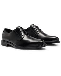 HUGO - Derby Shoes In Nappa Leather With Embossed Logo - Lyst