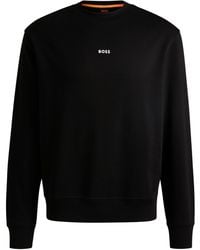 BOSS - Relaxed-Fit Sweatshirt Aus Baumwoll-Terry Mit Kontrast-Logo - Lyst