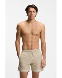 BOSS - Swim Shorts With Logo Stripe Print - Lyst