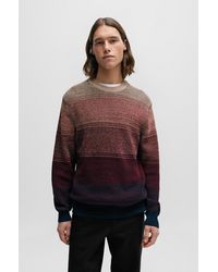 BOSS - Cotton-blend Regular-fit Sweater With Degradé Knit - Lyst