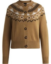BOSS - Ruitervest Met Gebreid Patroon - Lyst