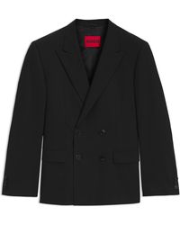 HUGO - Slim-Fit Popeline-Sakko Aus Elastischem Woll-Mix - Lyst