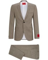 HUGO - Extra Slim-Fit Anzug aus gemustertem Woll-Mix mit Canvas-Struktur - Lyst
