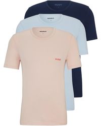 HUGO - Triple-pack Of Cotton Underwear T-shirts With Logo Print - Lyst