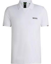 BOSS - X Matteo Berrettini V-insert Slim-fit Polo Shirt - Lyst