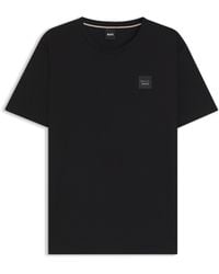 BOSS - Equestrian Stretch-Cotton T-Shirt With Logo Patch - Lyst