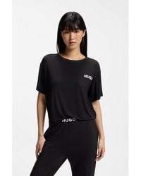 HUGO - Relaxed-Fit Stretch-Jersey Pyjama T-Shirt With Contrast Logo - Lyst