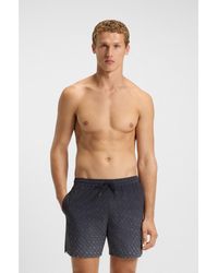 BOSS - Logo-Badge Swim Shorts With Degradé Monogram Print - Lyst