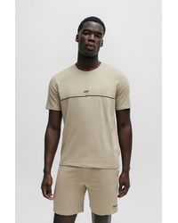 BOSS - T-shirt de pyjama en coton stretch à logo imprimé - Lyst