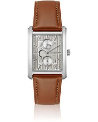 BOSS - Tone Watch With Textured Skeleton Dial - Lyst
