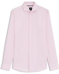 BOSS - Slim-Fit Hemd Aus Baumwoll-Twill Mit Filigranem Muster - Lyst