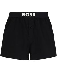 BOSS - Boxer Shorts In Cotton Poplin With Logo Waistband - Lyst