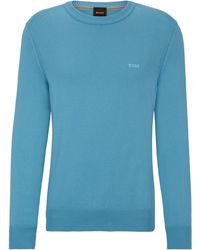BOSS - Regular-fit Sweatshirt Met Logostiksel Van Katoenen Jersey - Lyst