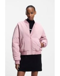 HUGO - Water-Repellent Bomber Jacket With Logo Artwork - Lyst