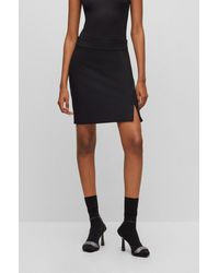 HUGO - Slim-fit Mini Skirt With Cut-out Detail - Lyst