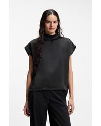 HUGO - Mock-Neck Top - Lyst
