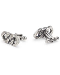 HUGO - Chain-link Cufflinks In Steel With Logo Details - Lyst