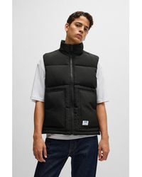 HUGO - Water-Repellent Gilet With Logo Label - Lyst