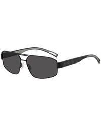HUGO - Eyewear Wrap-Style Sunglasses With Rubber Logo - Lyst