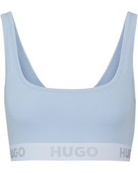 HUGO - Bralette aus Stretch-Baumwolle mit kontrastfarbenem Logo-Band - Lyst