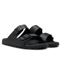 BOSS - All-Gender Twin-Strap Sandals With Structured Uppers - Lyst