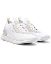 BOSS - Ttnm Evo Trainers With Knitted Uppers And Suede Trims - Lyst