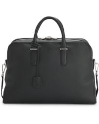 BOSS - Weekendtas Van Generfd Leer Met Reliëflogo - Lyst