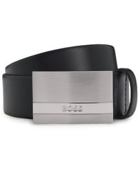 BOSS - Riem Van Italiaans Leer Met Logogravure Op De Koppelsluiting - Lyst