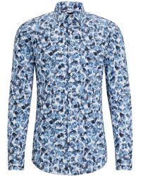 BOSS - Slim-fit Overhemd Van Stretchkatoen Met Bloemenprint - Lyst