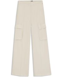 BOSS - Regular-Fit Broek Van Crêpe Met Cargozakken - Lyst
