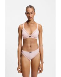 HUGO - Triangle Bra With Lace Trims - Lyst